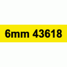 6mm Black on Yellow 43618