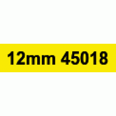12mm Black on Yellow 45018