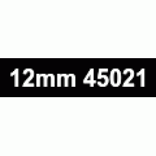 12mm White on Black 45021