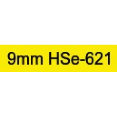 HSe-621 Compatible 9mm Black on Yellow Heatshrink