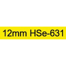 HSe-631 Compatible 12mm Black on Yellow Heatshrink