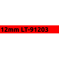 12mm Black on Red Plastic 91203