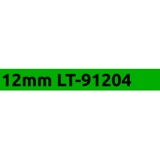 12mm Black on Green Plastic 91204