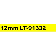 12mm Black on Yellow Plastic 91332