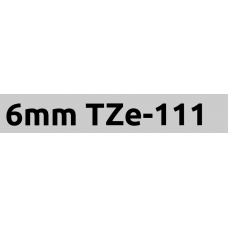 TZe-111 6mm Black on clear