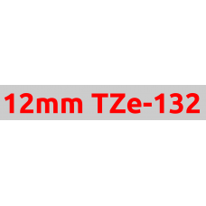 TZe-132 12mm Red on clear