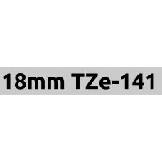 TZe-141 18mm Black on clear