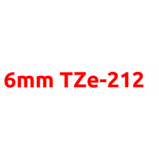 TZe-212 6mm Red on white