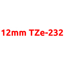 TZe-232 12mm Red on white