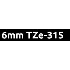 TZe-315 6mm White on black