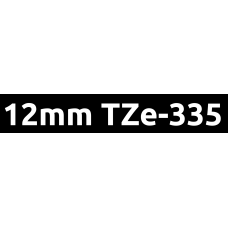 TZe-335 12mm White on black