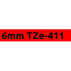 TZe-411 6mm Black on red