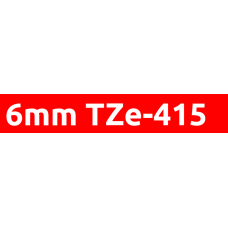 TZe-415 6mm White on red
