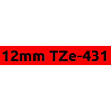 TZe-431 12mm Black on red