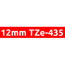 TZe-435 12mm White on red