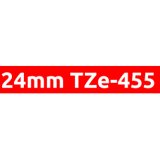 TZe-455 24mm White on Red