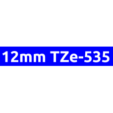 TZe-535 12mm White on blue