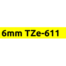 TZe-611 6mm Black on yellow