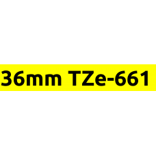 TZe-661 36mm Black on yellow