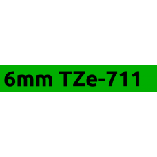 TZe-711 6mm Black on green