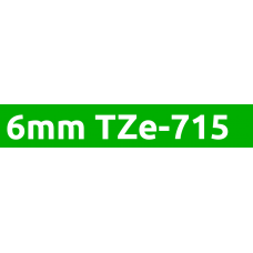 TZe-715 6mm White on green
