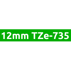 TZe-735 12mm White on green