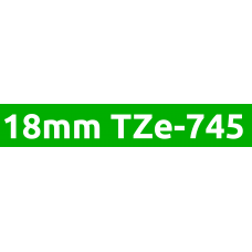 TZe-745 18mm White on green