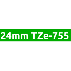 TZe-755 24mm White on green