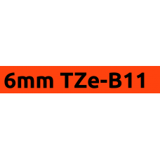 TZe-B11 6mm Black on flouro orange