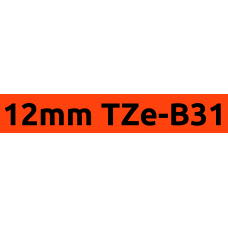 TZe-B31 12mm Black on flouro orange