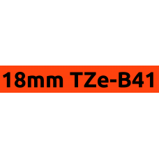 TZe-B41 18mm Black on flouro orange