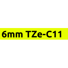 TZe-C11 6mm Black on flouro yellow