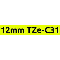 TZe-C31 12mm Black on flouro yellow