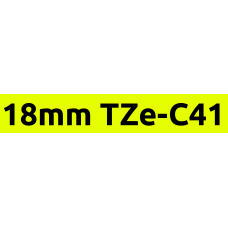 TZe-C41 18mm Black on flouro yellow