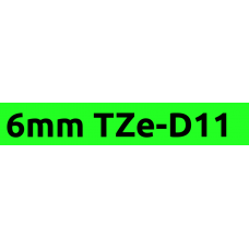 TZe-D11 6mm Black on flouro green