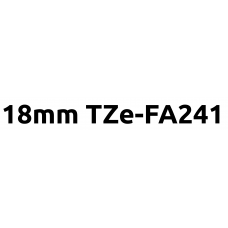 TZe-FA241 18mm Black on white fabric