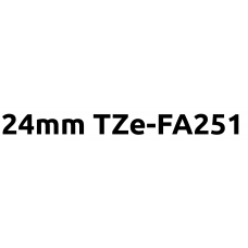TZe-FA251 24mm Black on white fabric