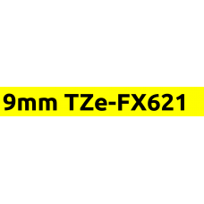 TZe-FX621 9mm Black on yellow flexible