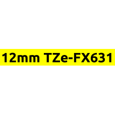 TZe-FX631 12mm Black on yellow flexible
