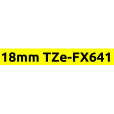 TZe-FX641 18mm Black on yellow flexible