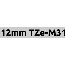 TZe-M31 12mm Black on clear matte