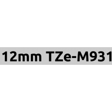 TZe-M931 12mm Black on silver