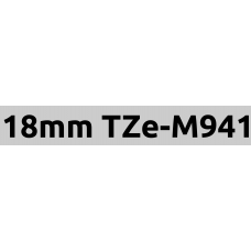 TZe-M941 18mm Black on silver
