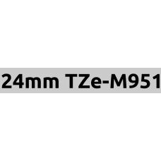 TZe-M951 24mm Black on silver
