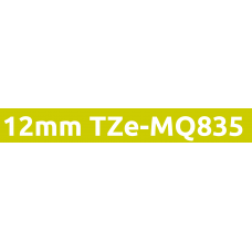TZe-MQ835 12mm White on satin gold