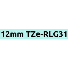 TZe-RLG31 12mm Black on aqua ribbon
