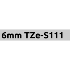 TZe-S111 6mm Black on clear strong adhesive