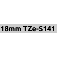 TZe-S141 18mm Black on clear strong adhesive