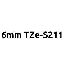 TZe-S211 6mm Black on white strong adhesive