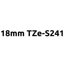 TZe-S241 18mm Black on white strong adhesive